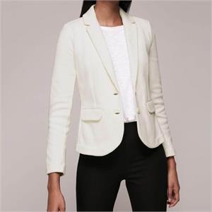 Whistles Ivory Slim Jersey Jacket